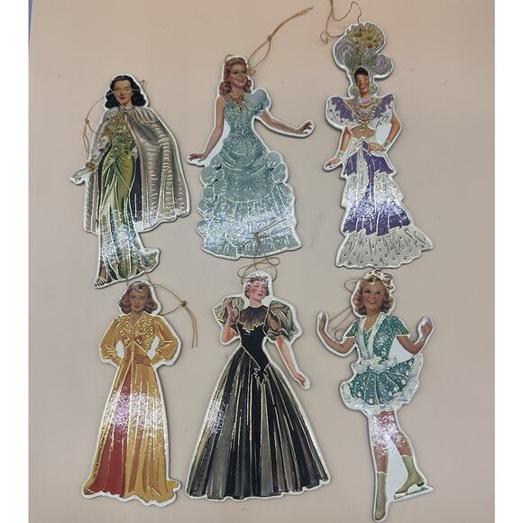 Set of 6 Movie Star Die Cut Hanging Ornament by B. Shackman 1992 - Picture 1 of 7